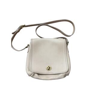 Coach Bag Vintage Companion Flap Purse Bone White Leather Crossbody Shoulder